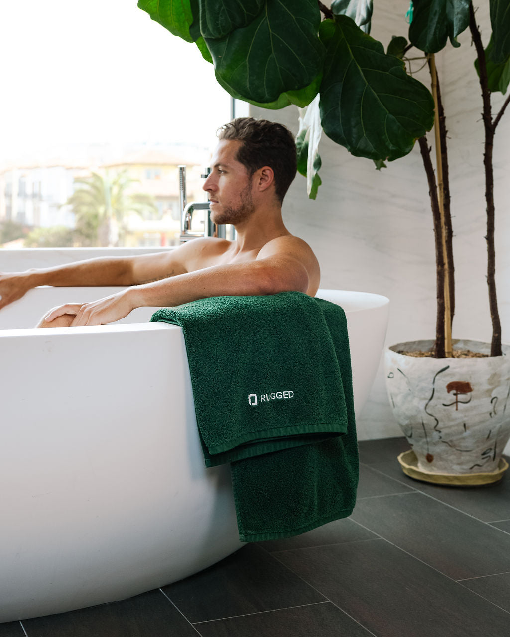 The Pine Towel-big bath towel-Turkish towel-man in the bath-towel hanging from the bath tub