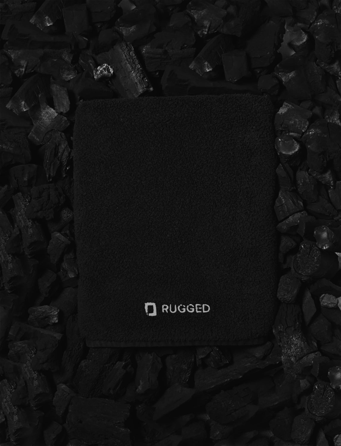 The Charcoal Towel-big bath towel-Turkish towel-towel resting on a bed of charcoal